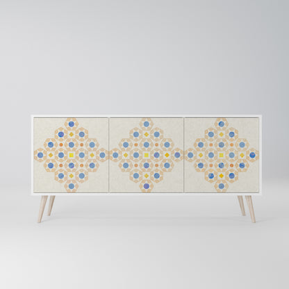 PATTERNED PRISM Madia a 3 Ante in Finitura Bianca