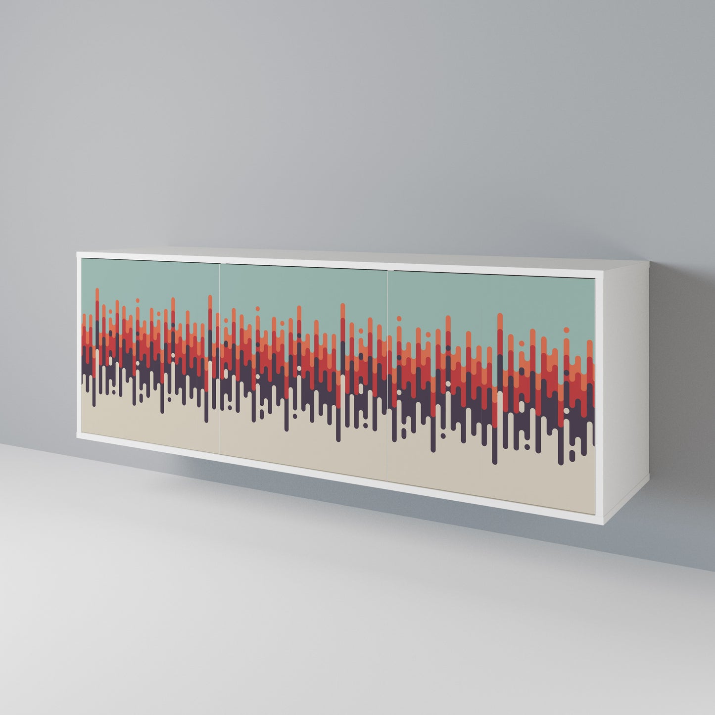 CHROMA CONTOURS Madia a 3 Ante in Finitura Bianca