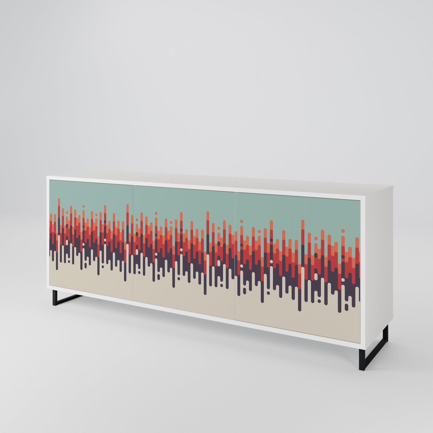 CHROMA CONTOURS Madia a 3 Ante in Finitura Bianca