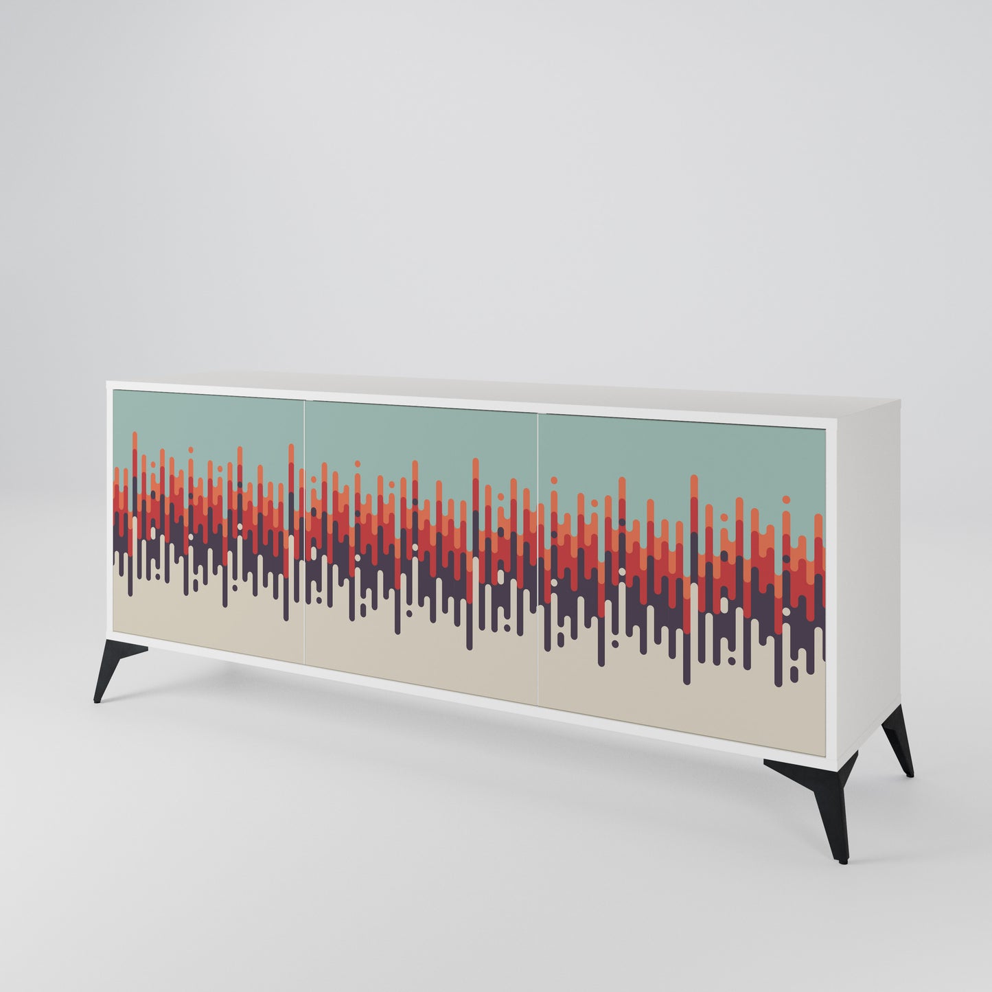 CHROMA CONTOURS Madia a 3 Ante in Finitura Bianca