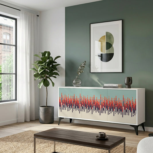 CHROMA CONTOURS 3-Door Sideboard in White Finish