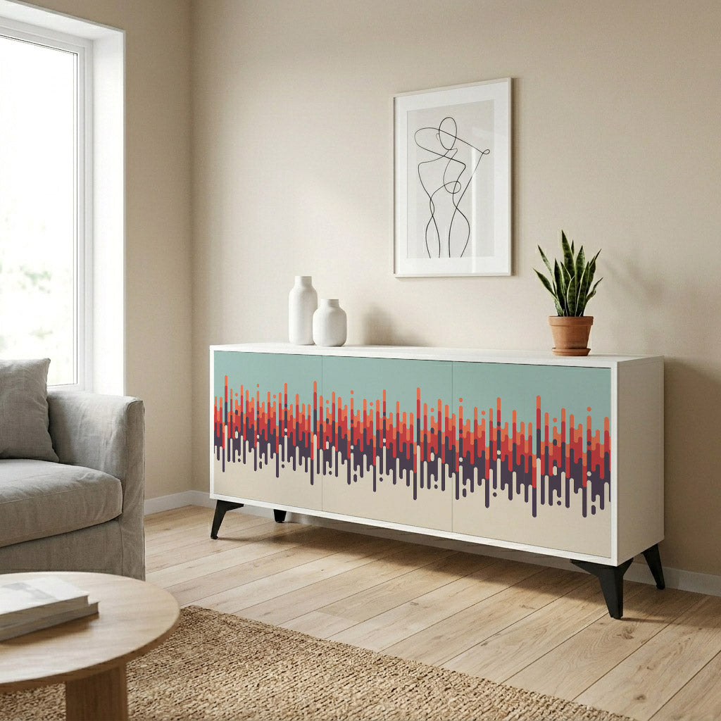 CHROMA CONTOURS Madia a 3 Ante in Finitura Bianca
