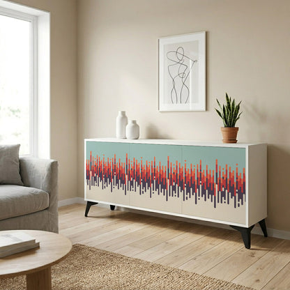 CHROMA CONTOURS Madia a 3 Ante in Finitura Bianca