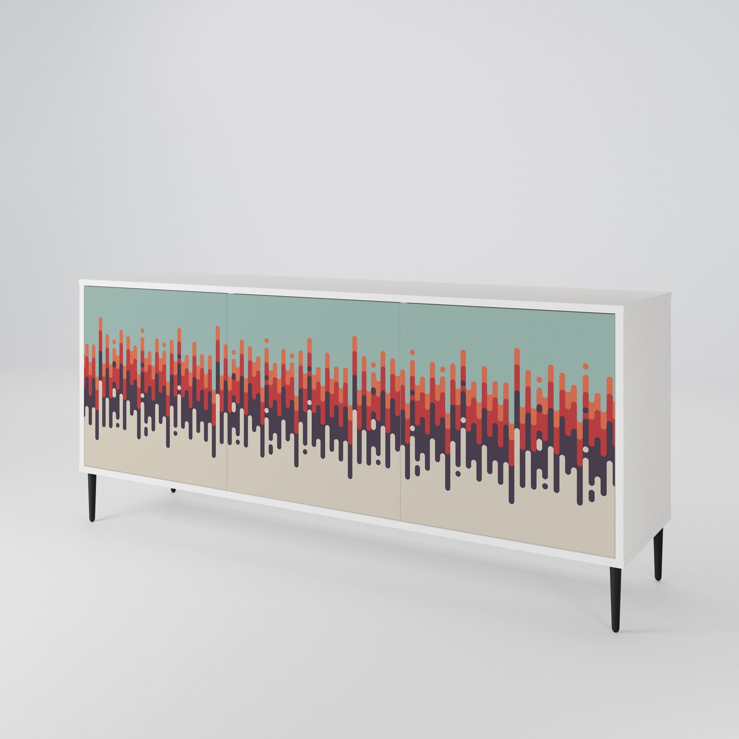 CHROMA CONTOURS Madia a 3 Ante in Finitura Bianca