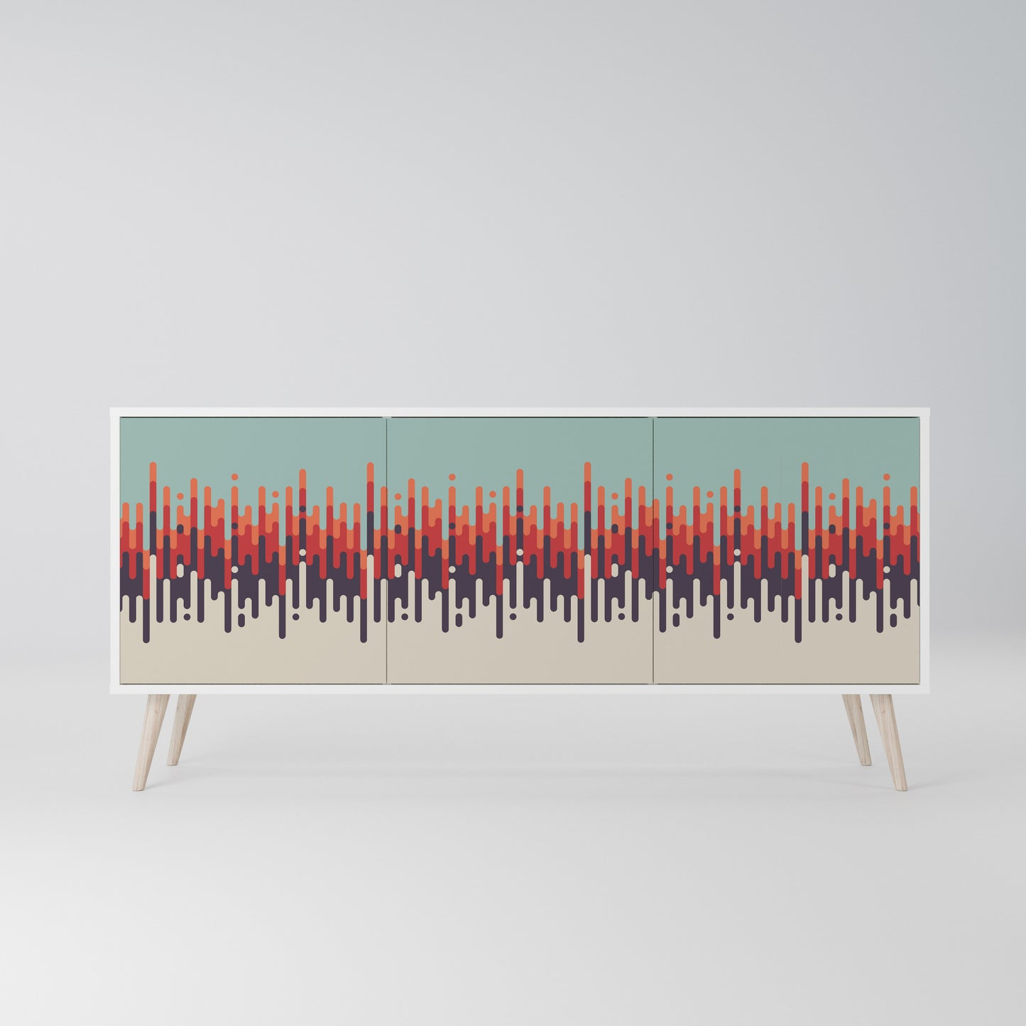 CHROMA CONTOURS Madia a 3 Ante in Finitura Bianca