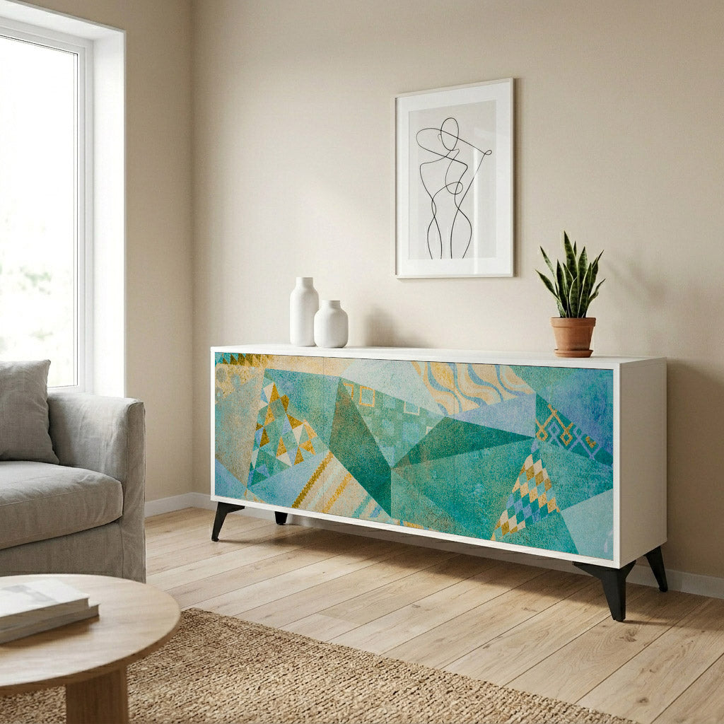SPECTRUM SPLENDOR 3-Door Sideboard in White Finish