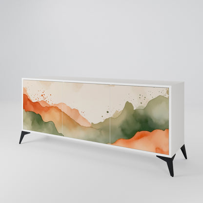 WATERCOLOUR PEAKS Madia a 3 Ante in Finitura Bianca