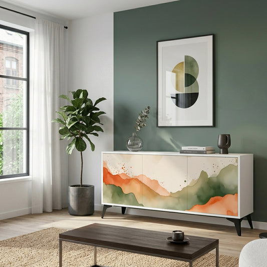 WATERCOLOUR PEAKS 3-Door Sideboard in White Finish
