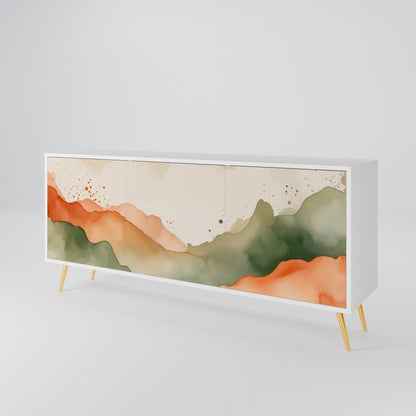 WATERCOLOUR PEAKS Madia a 3 Ante in Finitura Bianca
