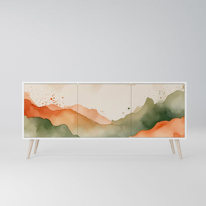 WATERCOLOUR PEAKS Madia a 3 Ante in Finitura Bianca