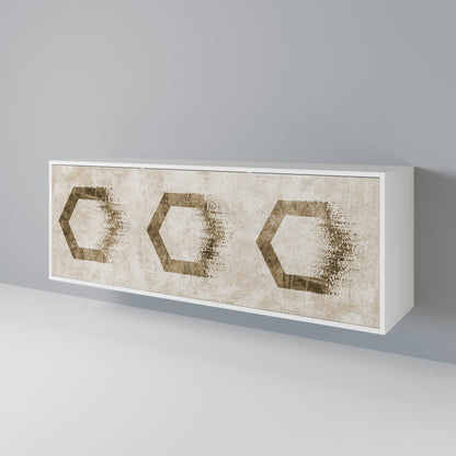 HEXAGONAL SHAPES Madia a 3 Ante in Finitura Bianca