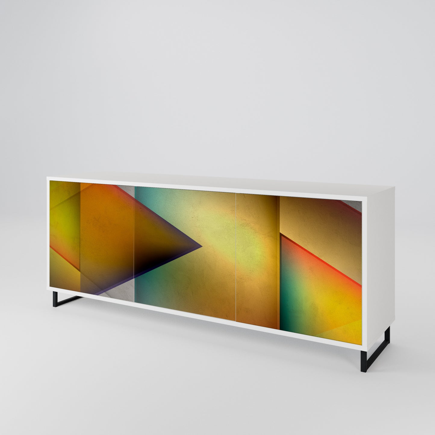 PIERCING SHARPNESS 3-Door Sideboard in White Finish