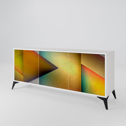 PIERCING SHARPNESS 3-Door Sideboard in White Finish