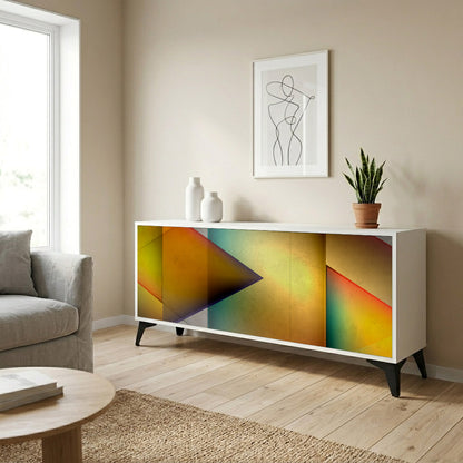 PIERCING SHARPNESS 3-Door Sideboard in White Finish