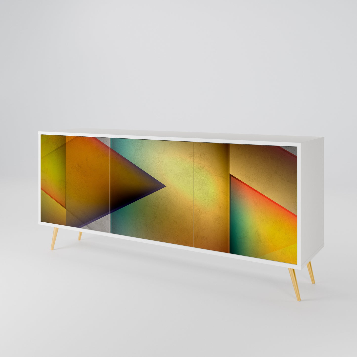 PIERCING SHARPNESS 3-Door Sideboard in White Finish