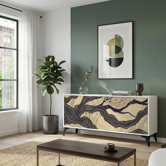 UNIFIED FRAGMENTS 3-Door Sideboard in White Finish