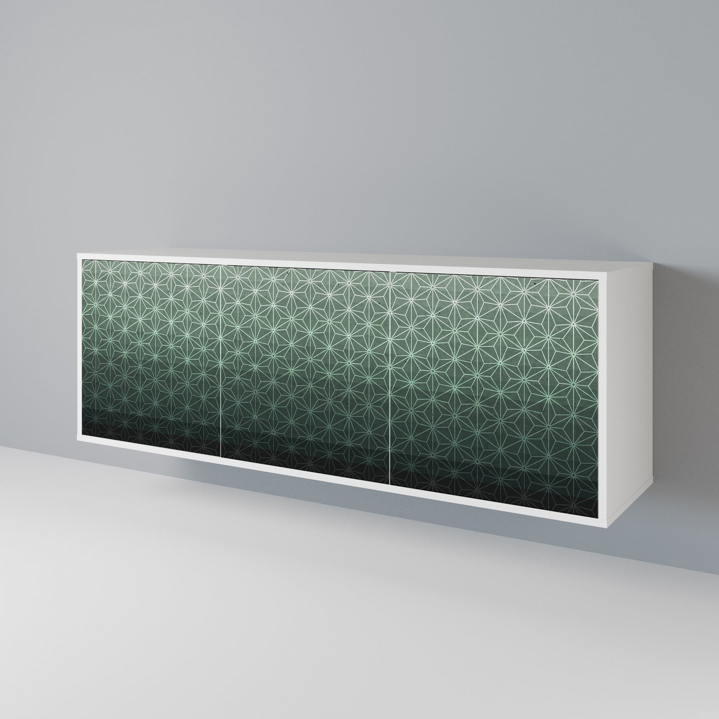 ORNAMENTAL GLIMMER Madia a 3 Ante in Finitura Bianca