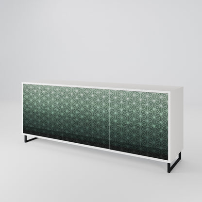 ORNAMENTAL GLIMMER Madia a 3 Ante in Finitura Bianca