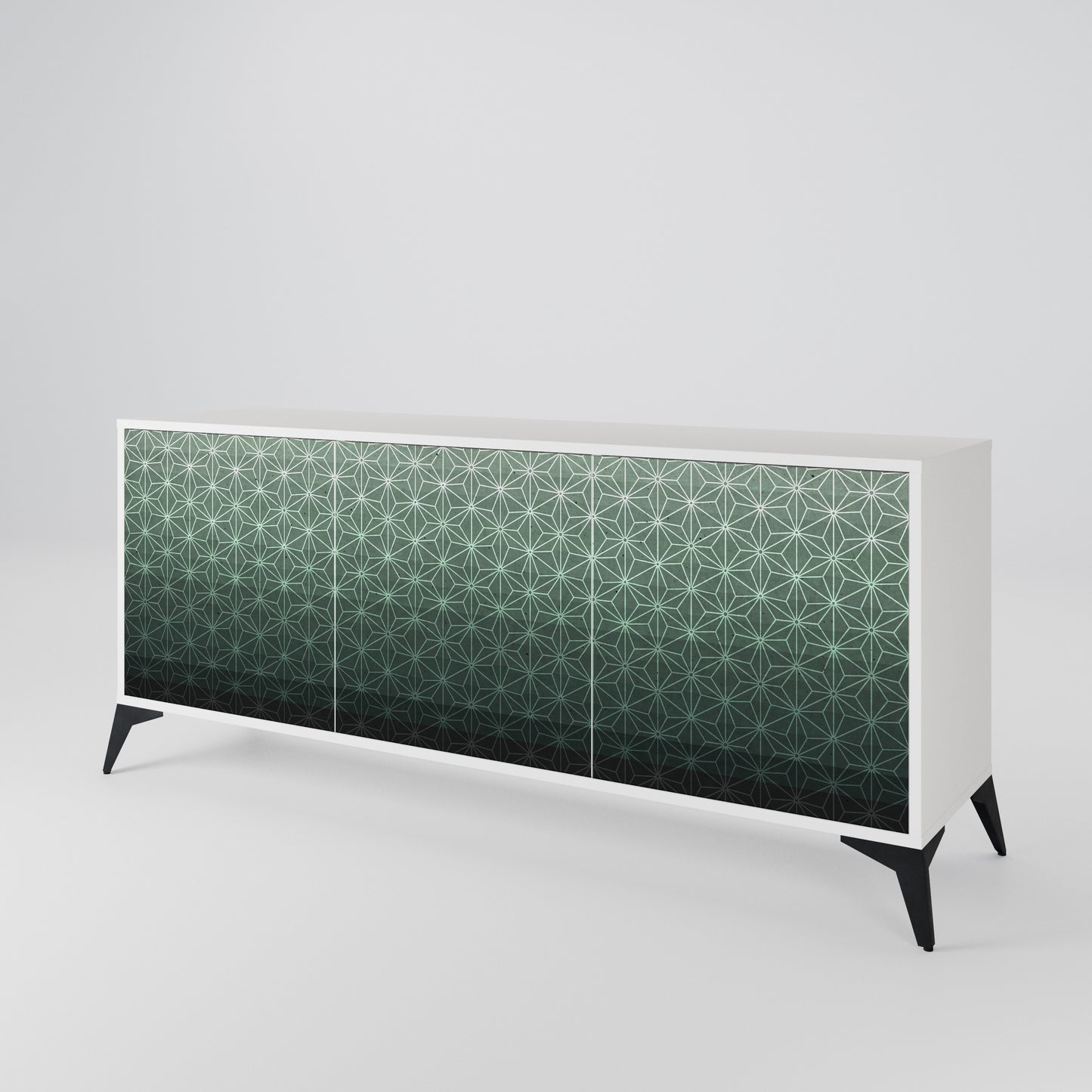 ORNAMENTAL GLIMMER Madia a 3 Ante in Finitura Bianca