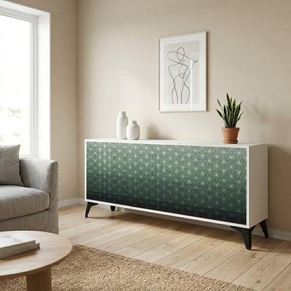 ORNAMENTAL GLIMMER Madia a 3 Ante in Finitura Bianca