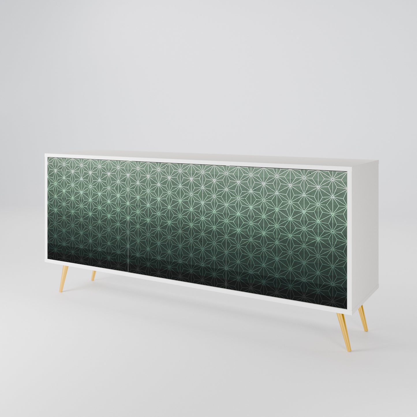 ORNAMENTAL GLIMMER Madia a 3 Ante in Finitura Bianca
