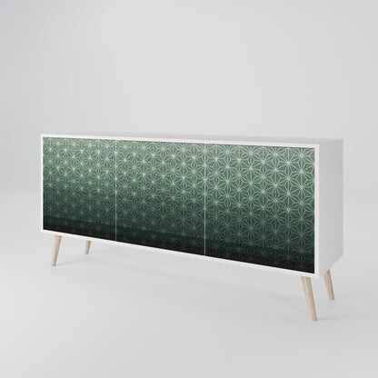 ORNAMENTAL GLIMMER Madia a 3 Ante in Finitura Bianca