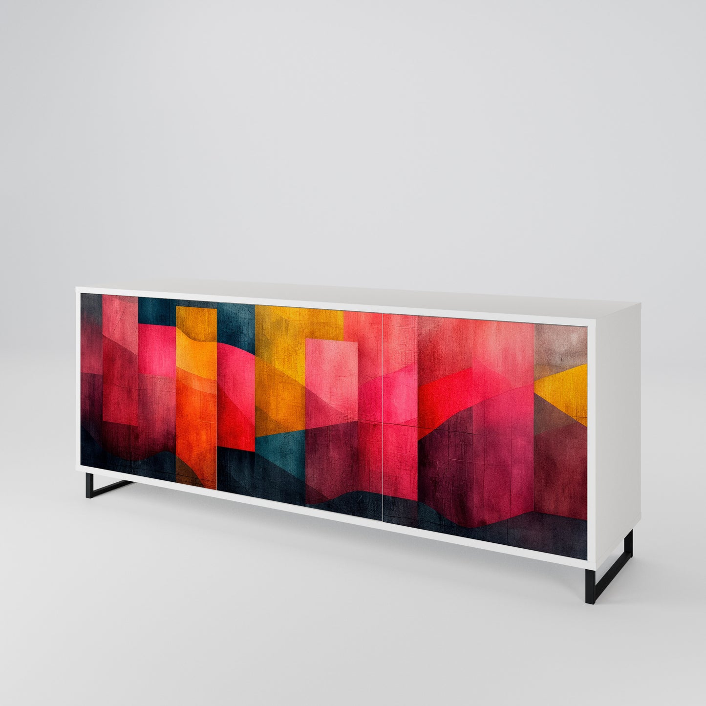 COLORFUL SOUNDS 3-Door Sideboard in White Finish