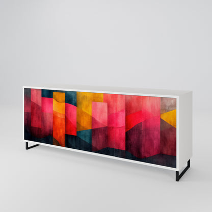 COLORFUL SOUNDS 3-Door Sideboard in White Finish