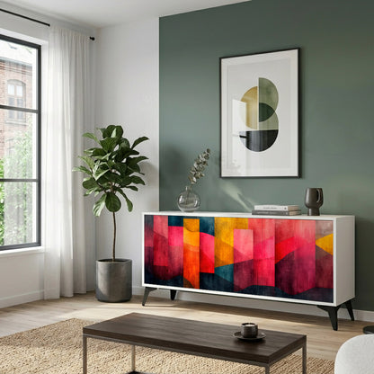 COLORFUL SOUNDS 3-Door Sideboard in White Finish