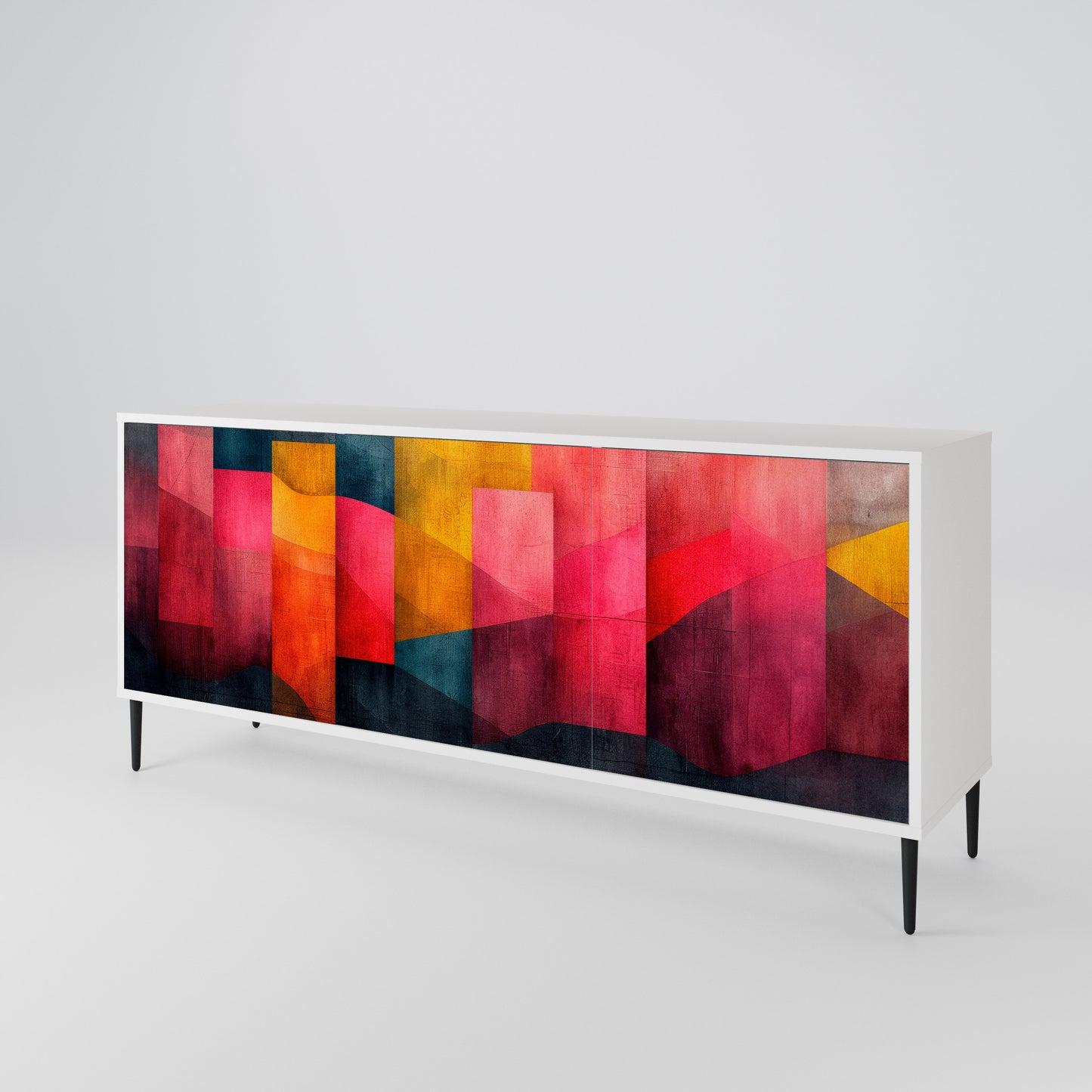 COLORFUL SOUNDS 3-Door Sideboard in White Finish
