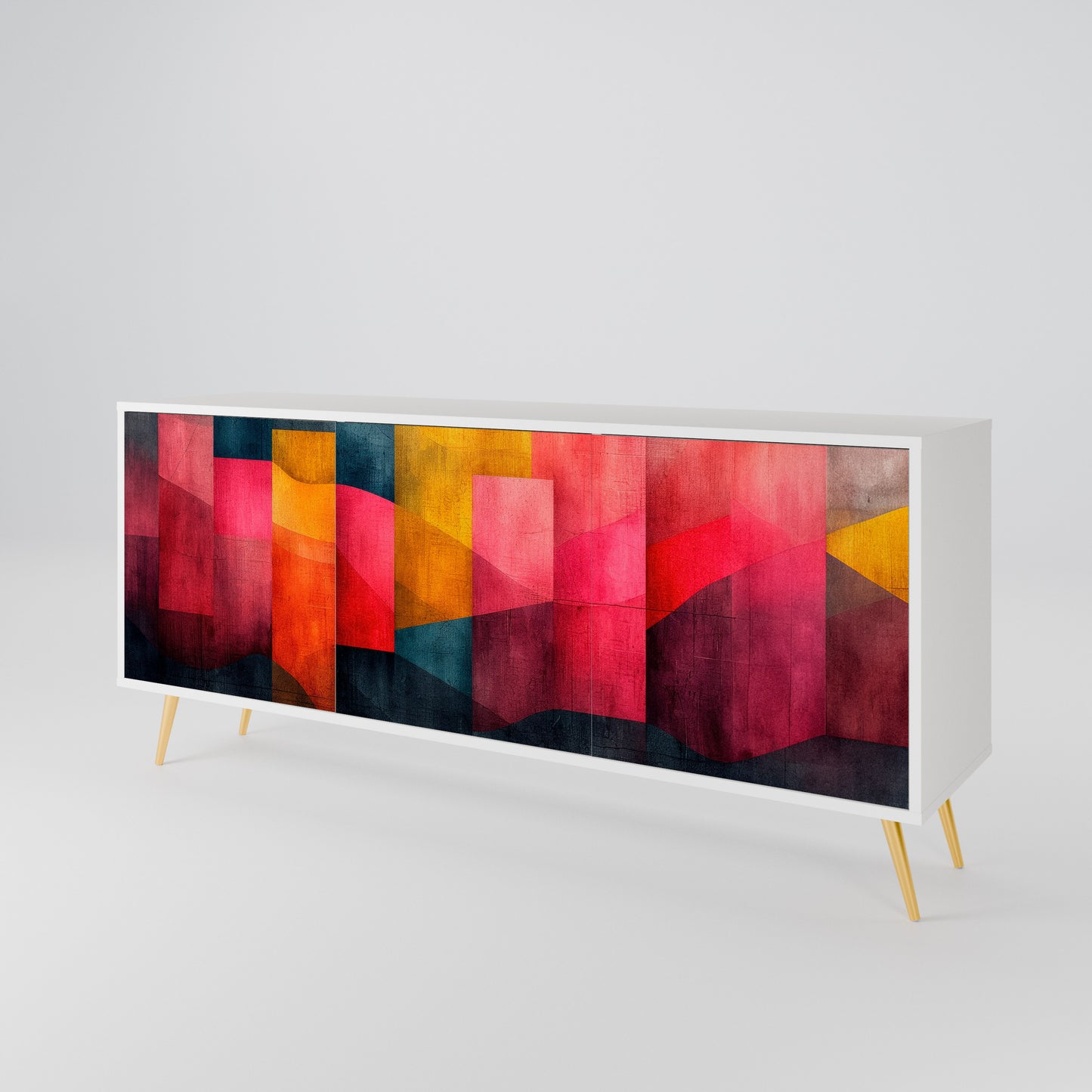 COLORFUL SOUNDS 3-Door Sideboard in White Finish