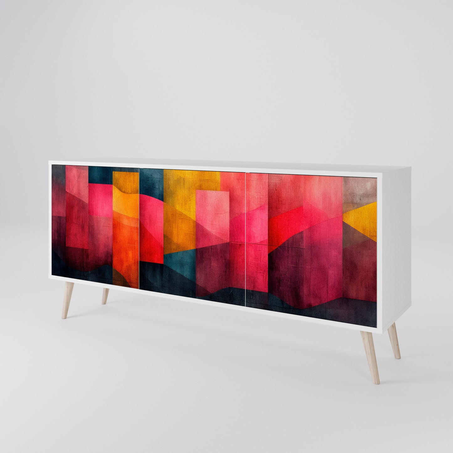 COLORFUL SOUNDS 3-Door Sideboard in White Finish