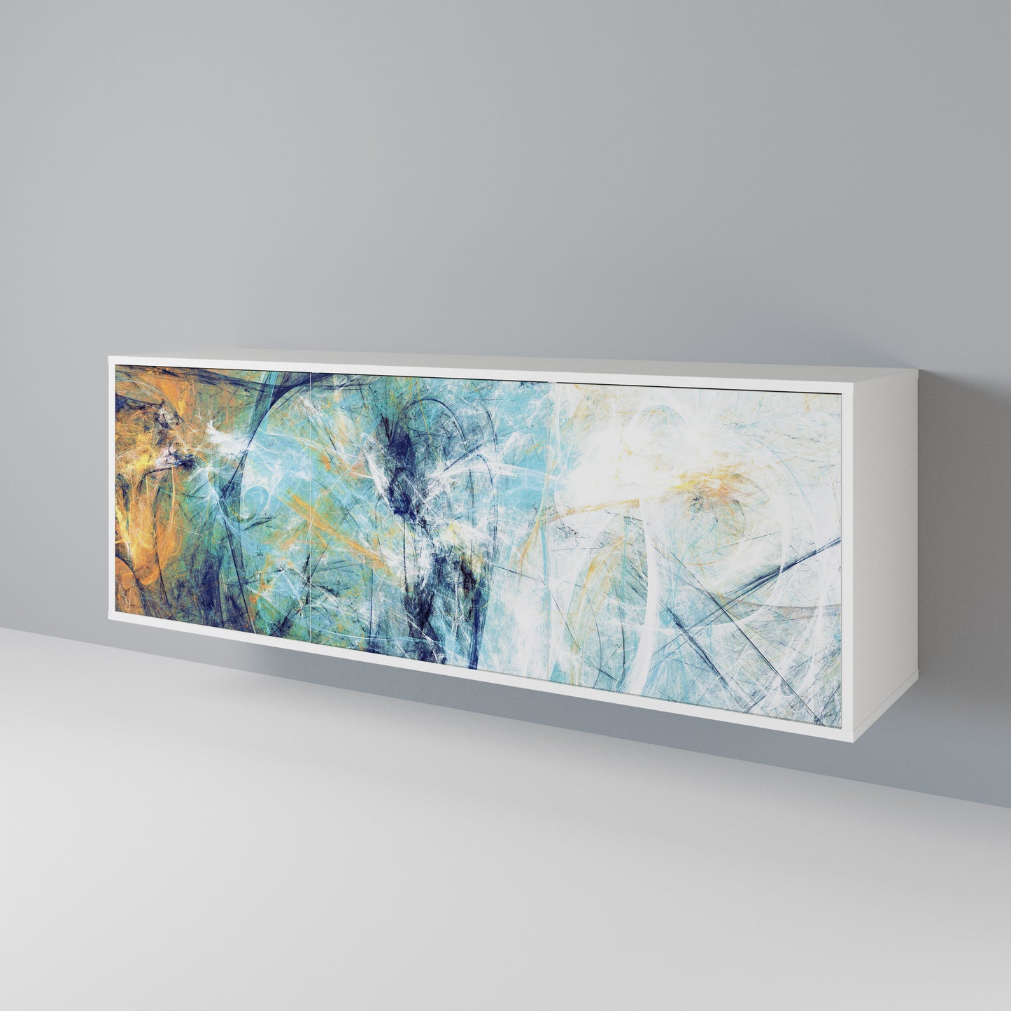 ABSTRACT THOUGHTS Madia a 3 Ante in Finitura Bianca