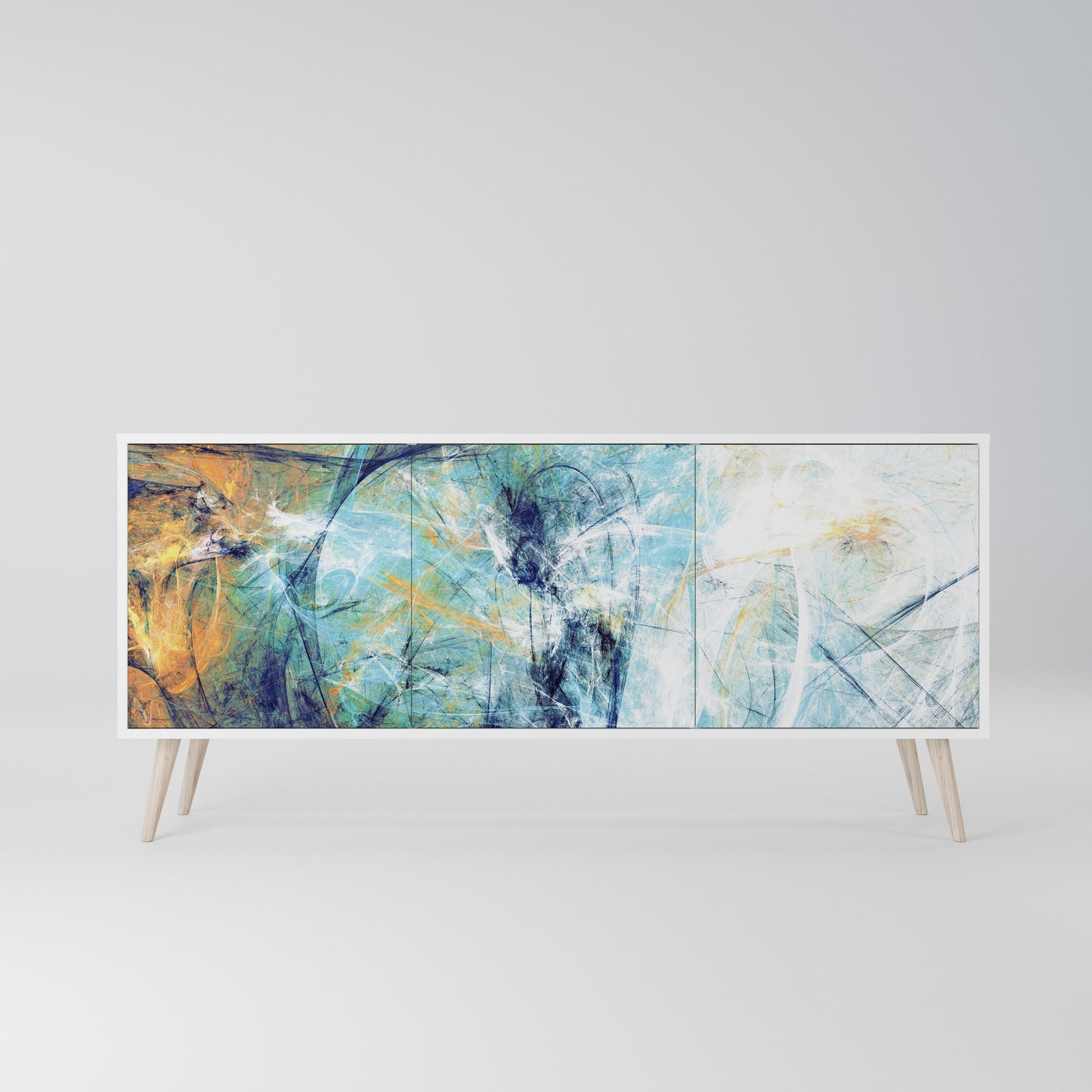 ABSTRACT THOUGHTS Madia a 3 Ante in Finitura Bianca