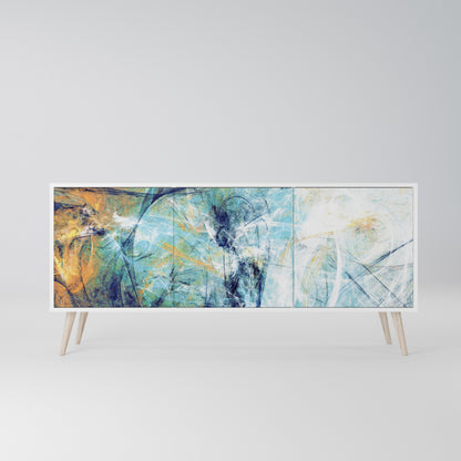 ABSTRACT THOUGHTS Madia a 3 Ante in Finitura Bianca