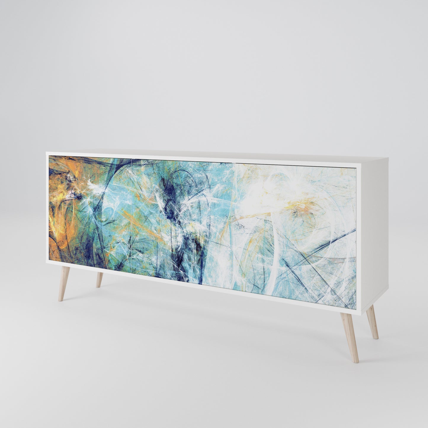 ABSTRACT THOUGHTS Madia a 3 Ante in Finitura Bianca