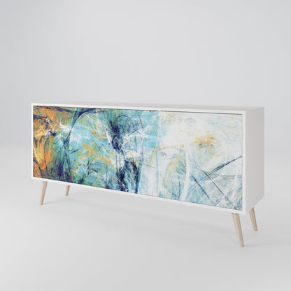 ABSTRACT THOUGHTS Madia a 3 Ante in Finitura Bianca