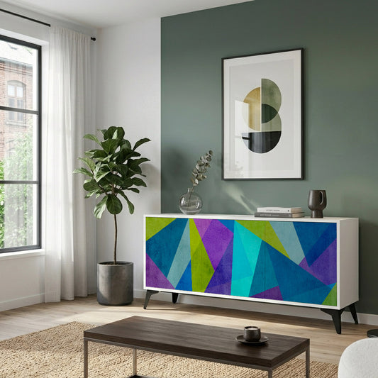 COLD SHOWCASE 3-Door Sideboard in White Finish