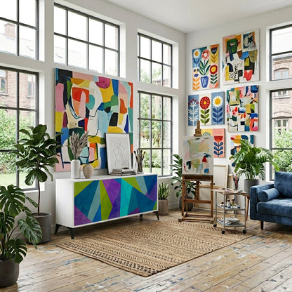 COLD SHOWCASE Madia a 3 Ante in Finitura Bianca