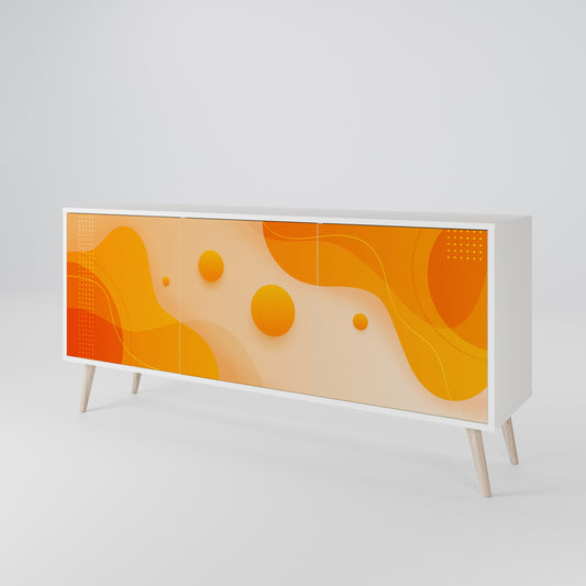 ORANGE ARRANGEMENT 3-Door Sideboard in White Finish