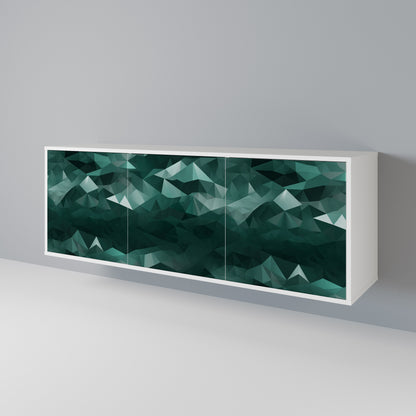 POLYGONAL FLOATING Madia a 3 Ante in Finitura Bianca