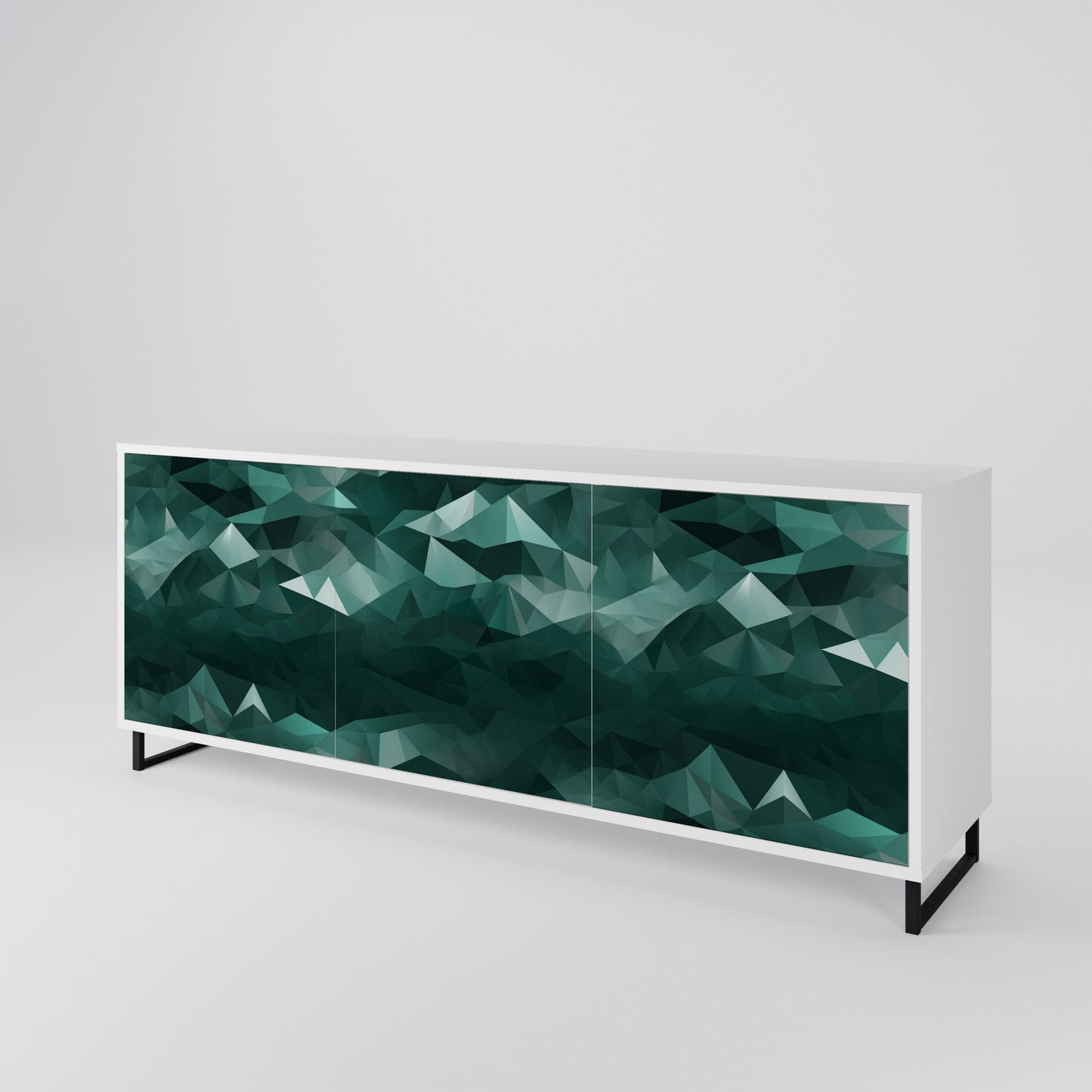 POLYGONAL FLOATING Madia a 3 Ante in Finitura Bianca