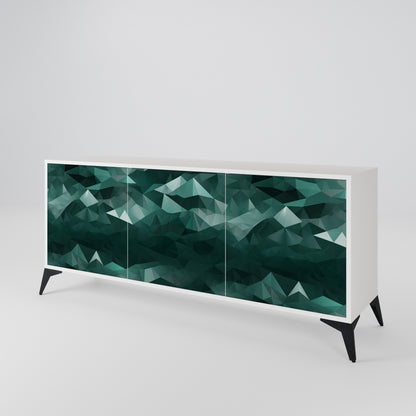 POLYGONAL FLOATING Madia a 3 Ante in Finitura Bianca