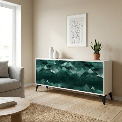POLYGONAL FLOATING Madia a 3 Ante in Finitura Bianca