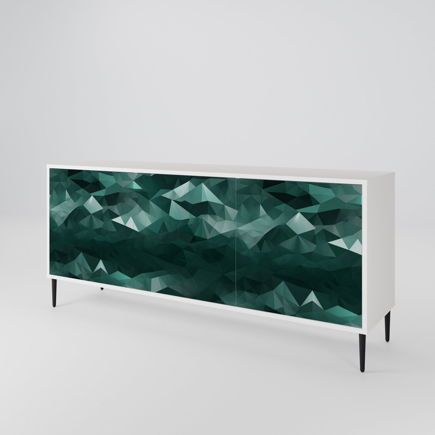POLYGONAL FLOATING Madia a 3 Ante in Finitura Bianca