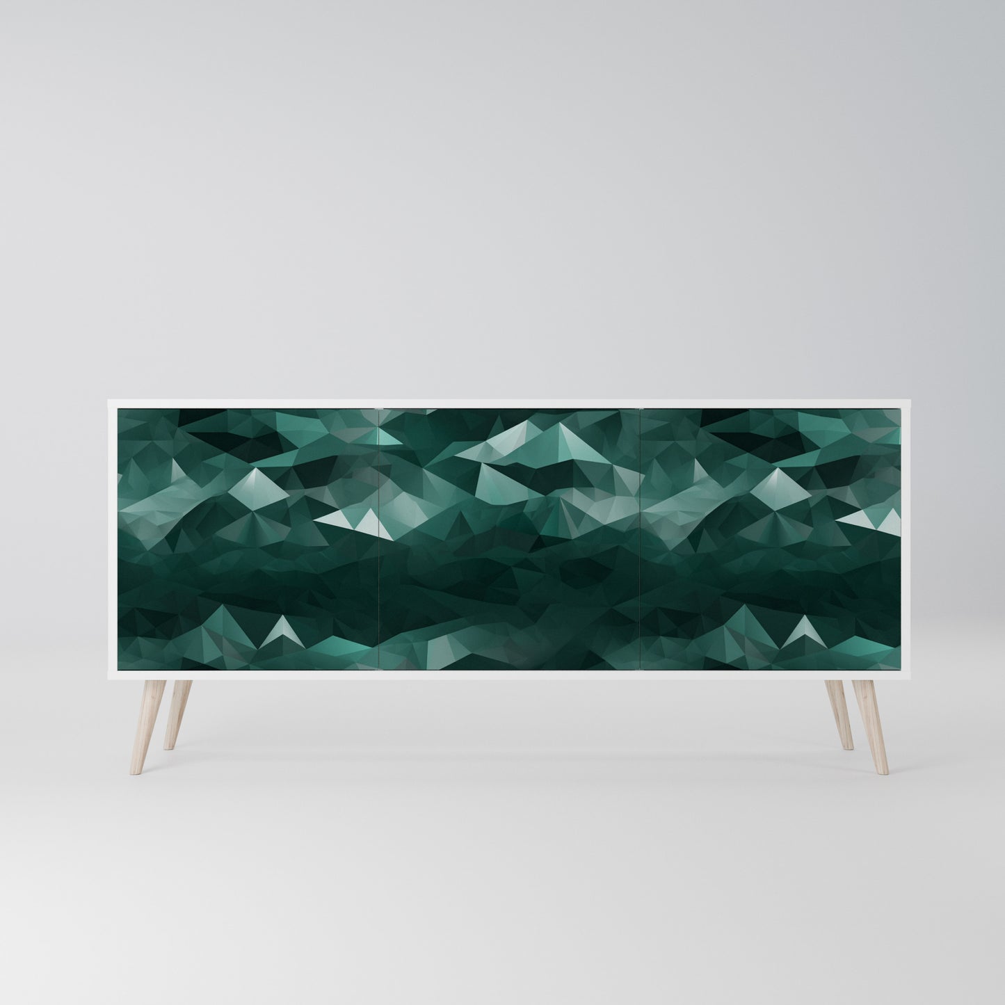 POLYGONAL FLOATING Madia a 3 Ante in Finitura Bianca