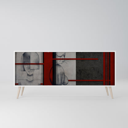 GRAY FIGURES Madia a 3 Ante in Finitura Bianca