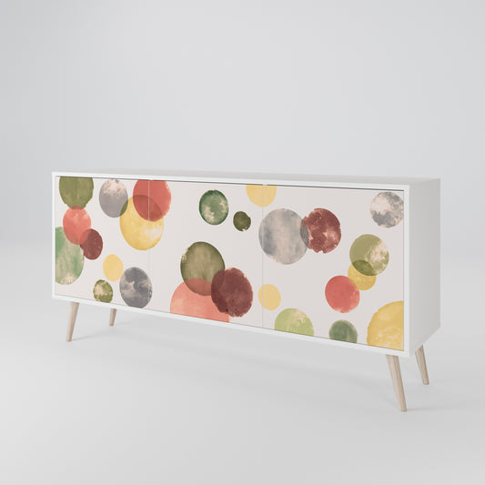 FLEETING HAPPINESS 3-Door Sideboard in White Finish