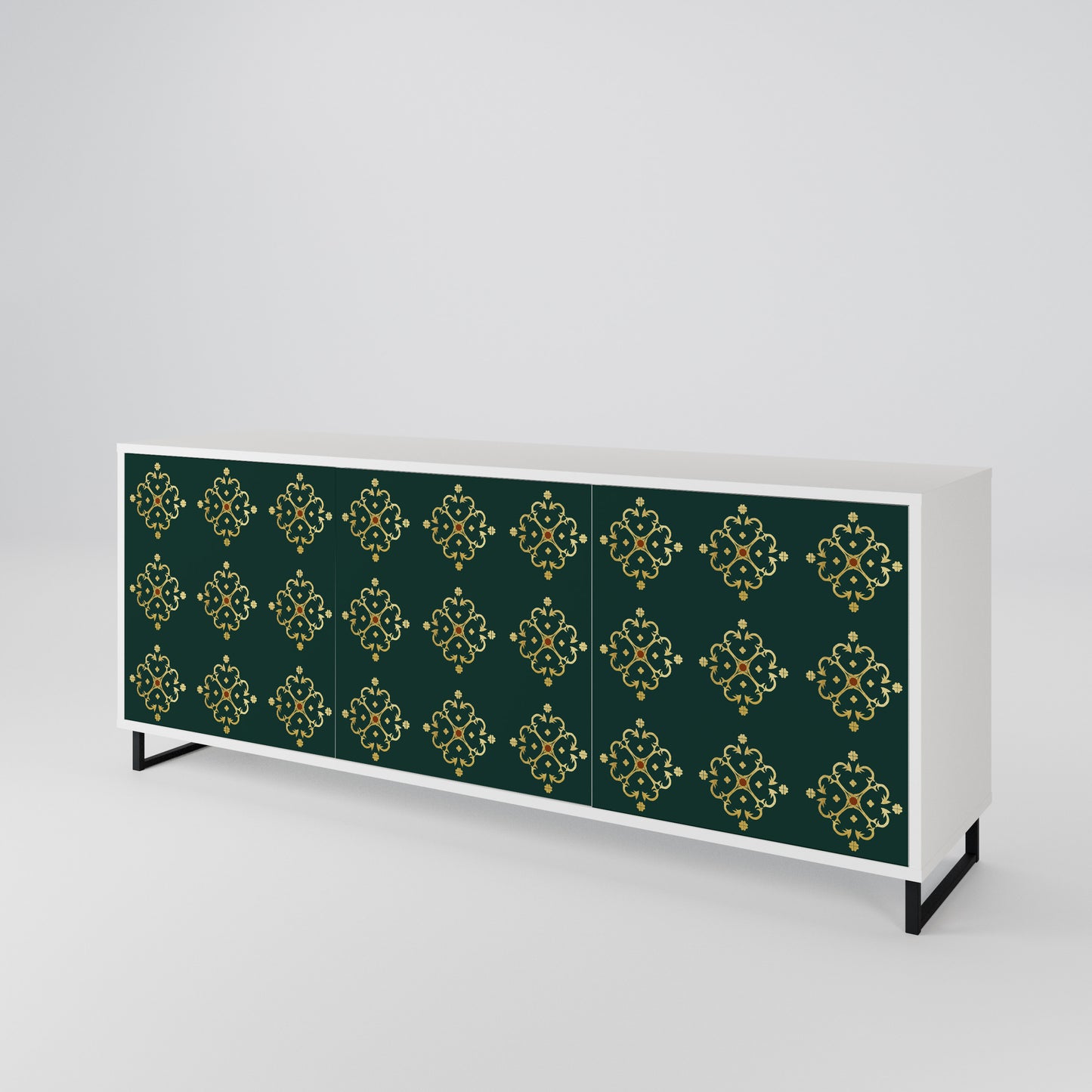 ROYAL MEDALLION Madia a 3 Ante in Finitura Bianca