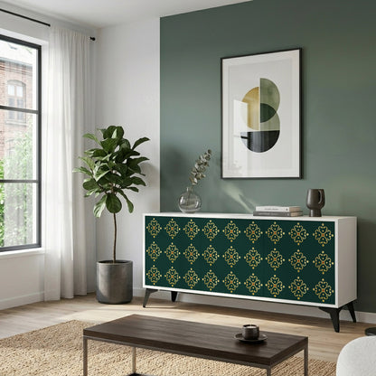 ROYAL MEDALLION Madia a 3 Ante in Finitura Bianca